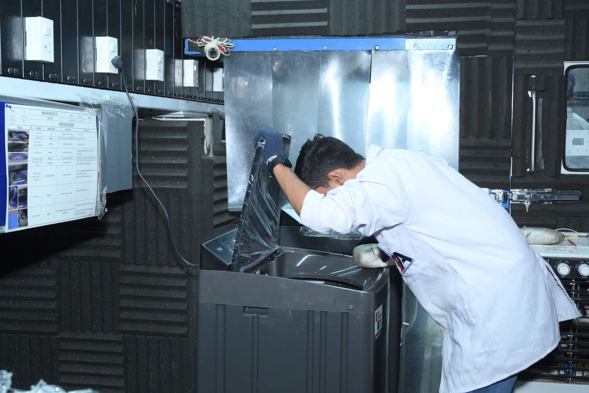 Live wash cycle in the sound booth
